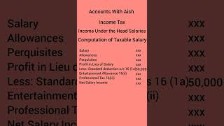 Income Tax Format of Computation of Taxable Salary Explained in Tamil shorts trending incometax [upl. by Naoh]