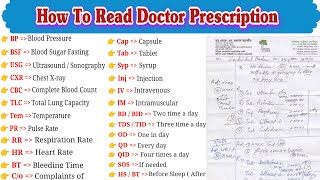 How To Read Doctor Prescription  Medical Abbreviation  Medical Terms [upl. by Wendeline239]