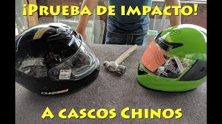 Prueba de impacto a cascos Chinos  MotoVlog en Español [upl. by Akimaj251]