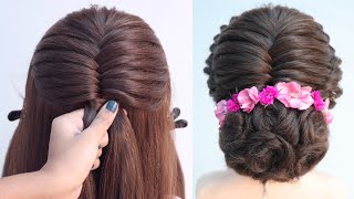 heirloom bun hairstyle for bridal  wedding hairstyle  trendy juda hairstyle  easy hairstyle [upl. by Oneil]