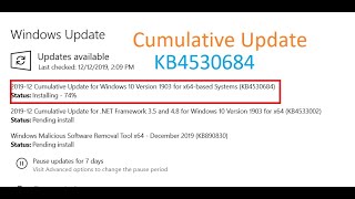 Cumulative Update for Windows 10 Version 1903 for x64 based Systems KB4530684 [upl. by Madge517]