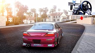 S15 LA Sunset Drift  4k UltraGraphics RTX 3090  Assetto Corsa Thrustmaster Setup [upl. by Ttevi]