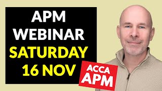 Join my webinar and ACE ACCA APM [upl. by Burta]