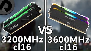 3200MHz cl16 vs 3600MHz cl16 RAM  Ryzen 7 5800x  1080p [upl. by Naimerej634]