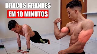 TREINO DE 10 MINUTOS EM CASA SEM EQUIPAMENTOS PARA OBTER BRAÇOS GRANDES [upl. by Zerla]