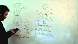 Área de un prisma de base hexagonal Lateral y total Matemáticas 2º ESO Academia Usero Estepona [upl. by Cheri]