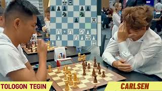 Magnus likes to play tricky and surprising openings Tologon Tegin Semetei v Magnus Carlsen  Blitz [upl. by Dody633]