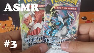 ASMR 3  quotOuverture de 2 Boosters Pokémon Frontières Franchiesquot [upl. by Dnomayd]