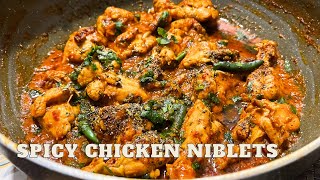 Spicy Chicken Niblets in Thick Gravy  Ultimate Comfort Food Recipe chickenwings [upl. by Adlesirhc]