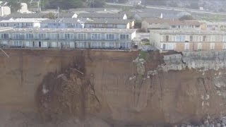 Cliff erosion threatens to push California homes into sea [upl. by Eendys]