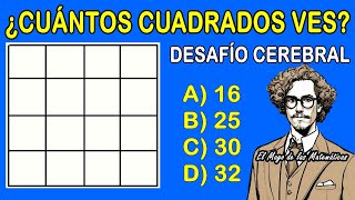 6 DESAFÍOS PARA TU CEREBRO  ¿CUÁNTOS CUADRADOS VES [upl. by Ennaear]