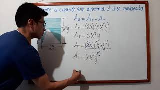 Determinar la expresión algebraica que representa el área sombreada RectánguloTriángulo [upl. by Enyrhtak]