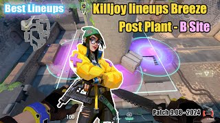 Killjoy Lineups Breeze  Killjoy Post Plant Lineups on Breeze  B Site  patch notes 908 [upl. by Eesac]