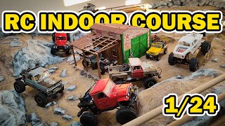 124 RC Indoor Mini Crawler Fun  Homemade Crawler Track  7 RC mini crawlers [upl. by Edahc350]