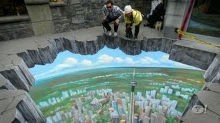 Interactive 3D Street Art Sidewalk art [upl. by Raffaj]