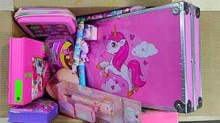 Unicorn Stationery Collection From The Box Pencil Case Secret Pen Eraser 3in1 Kit Ultimate Toy [upl. by Allets678]