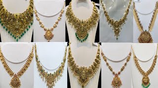 Gold haram designs with weight  Latest gold haram collections 2024 models [upl. by Akinehs763]