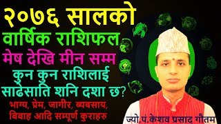 २०७६ सालको वार्षिक राशिफल Yearly Horoscope 2076 Nepali [upl. by Koehler]