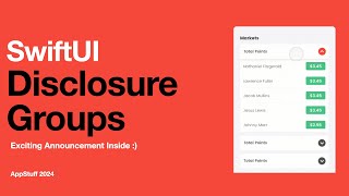 SwiftUI Disclosure Groups  Exciting Announcement [upl. by Omor]