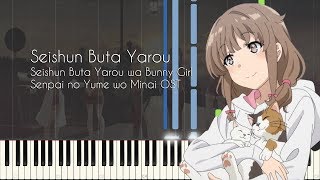 Seishun Buta Yarou  Bunny Girl Senpai OST  Piano Arrangement Synthesia [upl. by Nylasoj905]