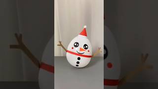 Teach you how to make a little Snowman ☃️ with Balloon 🎈 shorts diy origami papercraft [upl. by Malek]