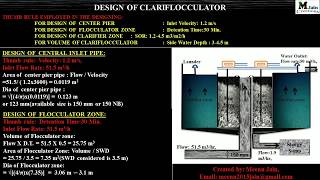 Designing calculation of Clariflocculator  Water treatment calculation  Advance Clarifier Design [upl. by Araj]