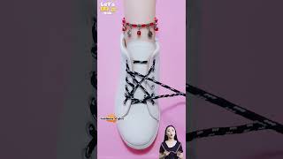 Trendy style tie shoelaces design for girls sneakers lacing fashion tips shorts shoeslacestyles [upl. by Plath]