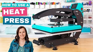 How to Use a Heat Press Machine  Beginner Tutorial for Cricut Silhouette Sublimation and More [upl. by Maurine]