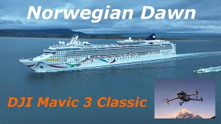 NORWEGIAN DAWN 294m Departs The Foyle At Dusk  DJI Mavic 3 Classic [upl. by Zetrauq]