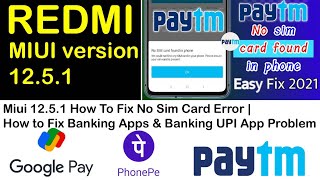 Validate mobile number phonepay  No sim card found in Paytm  MIUI 1251 stable  Redmi Update UPI [upl. by Etennaej]