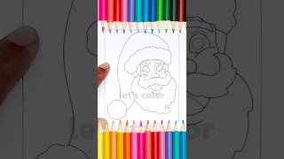 Christmas coloring  Detailed Santa Face shorts coloringbook coloringvideos [upl. by Nnylsaj869]