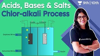 CBSE Acids and Bases and Salts  ChlorAlkali Process  Unacademy Class 9 and 10  Sweta Maam [upl. by Lewls]