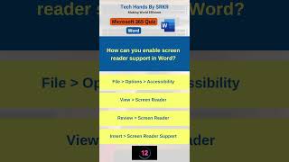 How can you enable screen reader support in Word [upl. by Kenney]