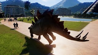 Stegosaurus amp Allosaurus Breakout amp Fight Jurassic World Evolution 1080p 60FPS [upl. by Romeyn601]