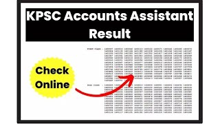 KPSC Accounts Assistant Result 2023 Answer Key Out Cut Off Details [upl. by Alitta58]