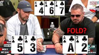 Slowrolling With A STRAIGHT FLUSH Is The Worst HustlerCasinoLive [upl. by Eanad271]