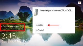 How to Fix CTRLALTDEL in Windows 10 Lock Screen  CTRLALTDEL Lock Screen Setting Windows 10 [upl. by Elva976]