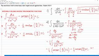 Integrals Yielding Inverse Trigonometric Functions  Integral Calculus [upl. by Cris]