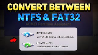 How to Convert Between FAT32 amp NTFS without Losing Data AOMEI Partition Assistant Tutorial [upl. by Eseer774]