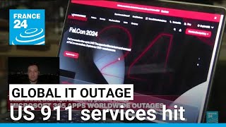 US 911 services airlines hit by global Microsoft outage • FRANCE 24 English [upl. by Anahtor]