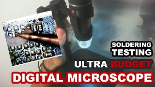 Ultra BUDGET Digital MICROSCOPE  5MP USB Digital Microscope 1X500X Review with soldering [upl. by Nire]