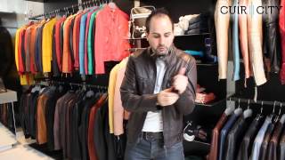 Blouson Cuir Homme Souple Marron Serge Pariente Eriko Brown Agneau [upl. by Sieber]