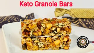 HOW TO MAKE KETO GRANOLA BARS  CHEWY CRISPY NUTTY TASTY amp SO YUMMY [upl. by Anoynek]