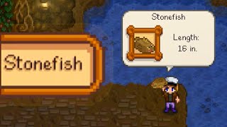 WHERE AND HOW TO CATCH STONEFISH Stardew Valley [upl. by Boccaj]