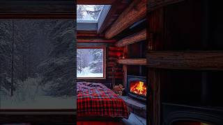 Bedroom  Winter Wonderland  Resort Room  Serenity cozy Ambiance  Snowy Landscape  shorts [upl. by Akirehs]