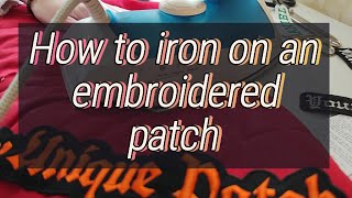 How to iron on patches  How to use iron on patches on jeans jackets mottopatch ironon patches [upl. by Nomed]