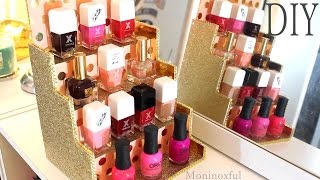 Cómo hacer un Organizador de Emaltes  Nail Polish Display Tutorial [upl. by Atniuq]