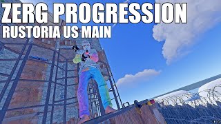 RUST ZERG PROGRESSION on FORCE WIPE  RUSTORIA US MAIN 700 POP SERVER [upl. by Seaddon]