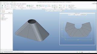 Creo Sheetmetal tutorial How to create Blend feature  Rectangle to Circle [upl. by Swarts]