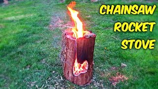 Chainsaw Rocket Log Stove [upl. by Maram]